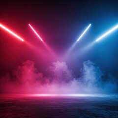 Dynamic scene of a vibrant club interior with flashing lights and smoke, creating an energetic and lively nocturnal atmosphere ,lively ,urban ,nightlife