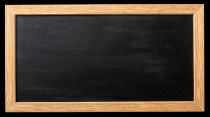 Blank Chalkboard with Wooden Frame: Versatile Template for Messages, Announcements, and Educational Content Creation