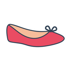 Red Ballet Flat Shoe with a Bow Detail footwear