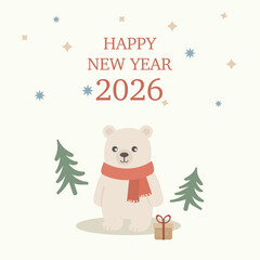 Polar Bear Happy New Year 2026