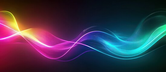 Naklejka premium Abstract colorful wavy lines graphic design.