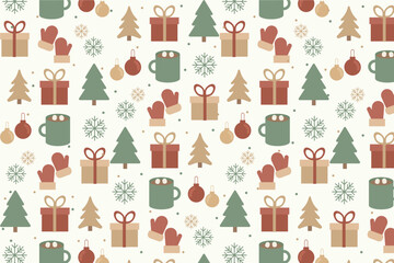 Festive Christmas Holiday Seamless Pattern