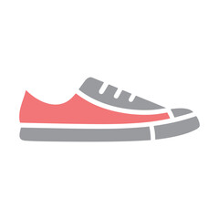 Simple Flat Icon of a Two- Tone Sneaker Shoe footwear flat design