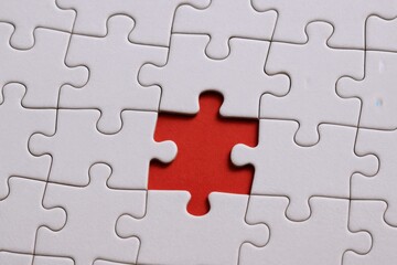 Missing Piece in Jigsaw Puzzle, Symbolizing Challenge, Problem Solving and Solution Seeking, Strategic Thinking
