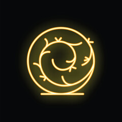 Neon sign illustrating a plant growing in a circle shape, perfect for businesses related to botany, gardening, or houseplants