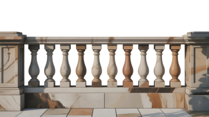 Elegant marble balustrade with classic design elements, perfect for architectural visualization or upscale residential projects and creating sophisticated designs