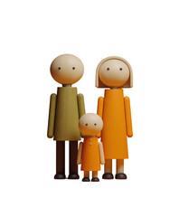 Obraz premium Family Portrait: A close-knit family, comprised of a parent, a mother and a child, stands side by side, creating a moment of togetherness, highlighting the importance of family bonds and love.