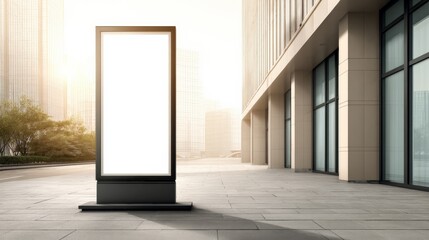 Blank Advertisement Billboard Mockup in Urban Setting for Marketing and Promotional Campaigns, Modern Architecture Backdrop