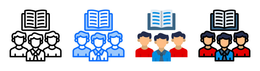Study Group Icon Collection Set Multiple Style