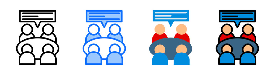 Group Discussion Icon Collection Set Multiple Style