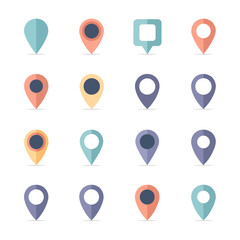 Location map icon with navigation route and pin marker