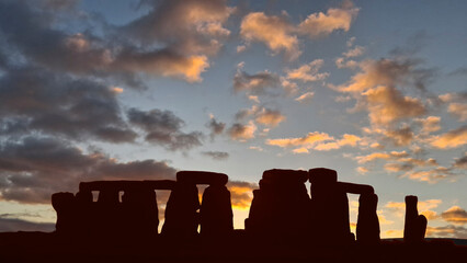 The ancient prehistoric circle at Stonehenge,Wiltshire , UK 