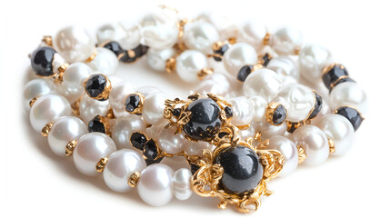 pearl necklace isolated on white