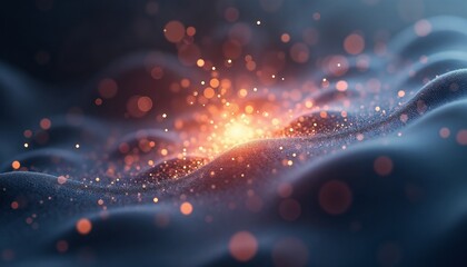 Focal point of inflammation on skin, artistic representation, abstract light and texture