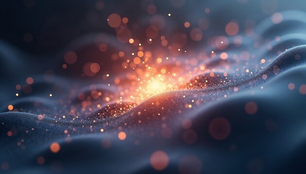 Focal point of inflammation on skin, artistic representation, abstract light and texture