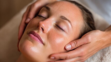 Naklejka premium woman having massage, wellness, wellbeing, selfcare concept 