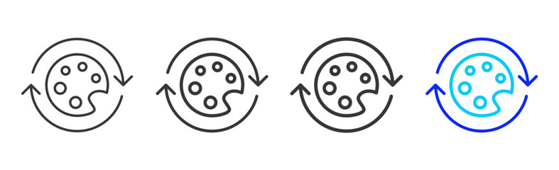 Creative Resilience icon set collection in creative outline style for Resilience workplace strategy leadership adaptability planning growth innovation tools design