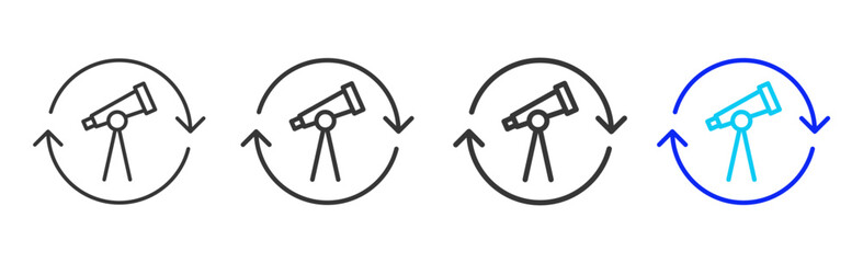 Adaptive Vision icon set collection in creative outline style for Resilience workplace strategy leadership adaptability planning growth innovation tools design
