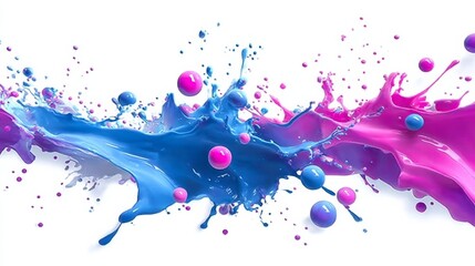 Dynamic moment of splash of color ink