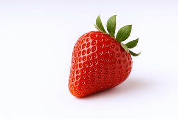 Fresh Red Strawberry Isolated on White Background, Perfect for Healthy Eating and Summer Dessert Concepts