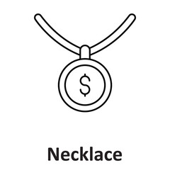 Fototapeta premium Necklace Vector Icon which can easily modify or edit