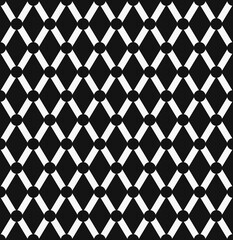 Black and white geometric seamless pattern. Monochrome printable design