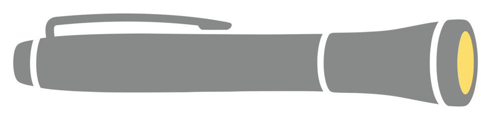 Gray Handheld Flashlight Vector Icon Flat Design Style