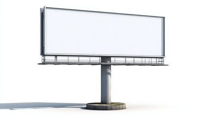 Obraz premium Blank Billboard Mockup on White Background for Advertisement, Marketing Campaigns and Design Presentations