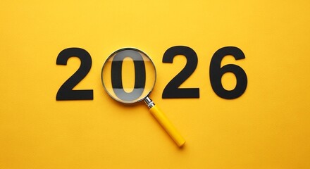 The numbers 2026 are displayed with a glowing light bulb in place of the zero, symbolizing innovation and new ideas for the future.