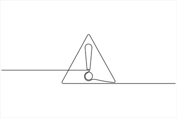 Exclamation mark one line art minimal continuous line drawing outline icon