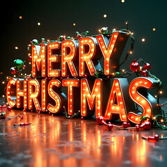 Typography Merry Christmas 