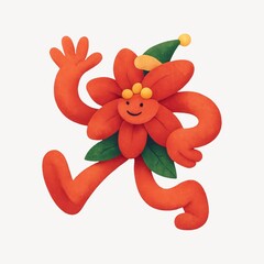 Obraz premium Playful flower character illustration