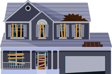 Old abandoned house cartoon