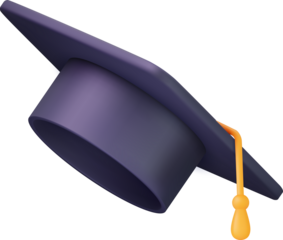 3d Graduation cap icon.
