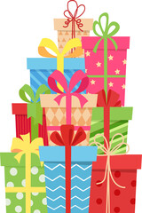 Gifts with bows and ribbons.