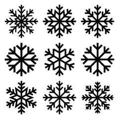 ice crystal silhouette icon set, Vector illustration
