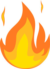 Cartoon fire flames set.
