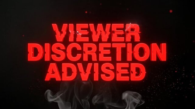 Warning Message Viewer Discretion Advised with Smoke Effect Background