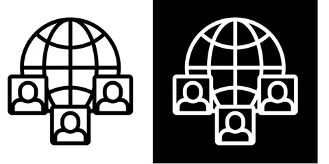 Outsourced Team  Icon Set White Style Collection
