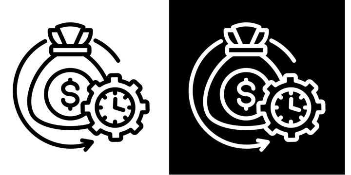 Cost Efficiency  Icon Set White Style Collection
