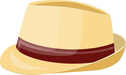 Men straw hat. Straw sunhat isolated on white.