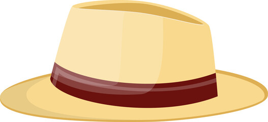 Men straw hat. Straw sunhat isolated on white.
