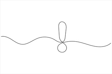 Exclamation mark one line art minimal continuous line drawing outline icon