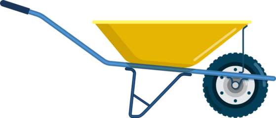 Wheelbarrow yellow garden tool equipment