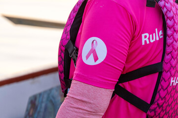 Doha, Qatar - October 24, 2025: Healthcare and medicine concept. Pink breast cancer awareness...