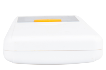 Air conditioner remote control on a white background