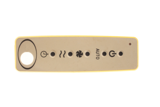 Air conditioner remote control on a white background