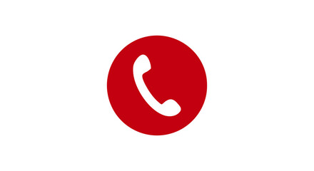Phone Icon – Red Circle Call Button Vector, Simple Emergency Symbol