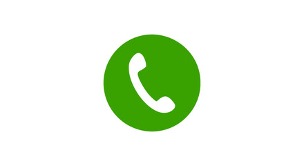 Phone Icon – Green Circle Call Button Vector, Simple Contact Symbol