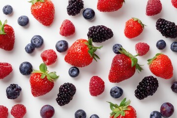 Obraz premium Clean berry composition ideal for packaging, branding, and editorial food content.